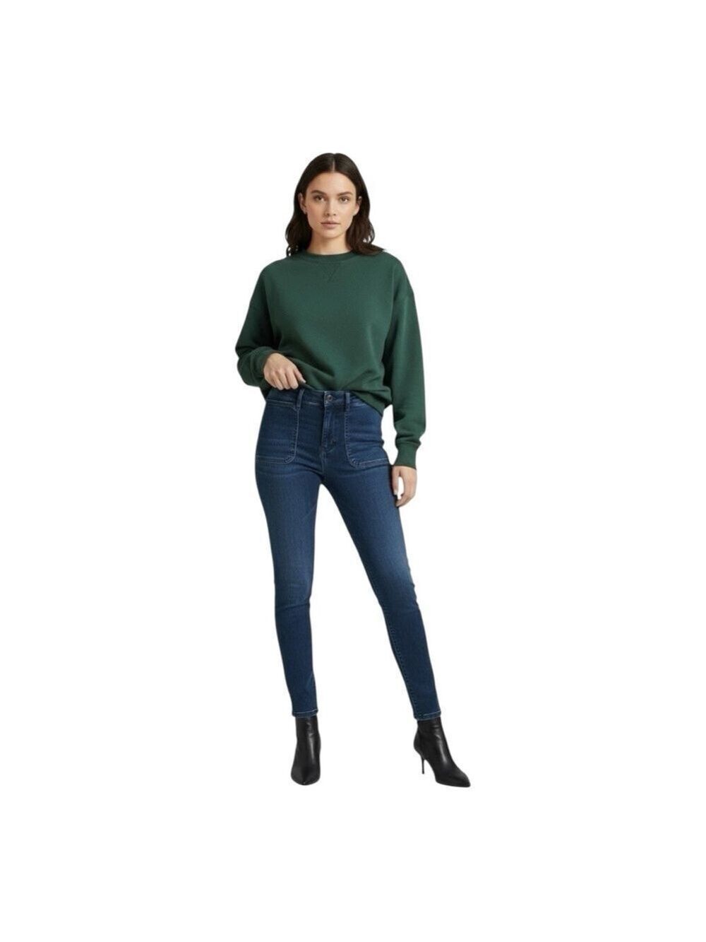 Just Black Women’s 29 High Rise Skinny Dark Wash Stretch Denim Jeans Made in USA